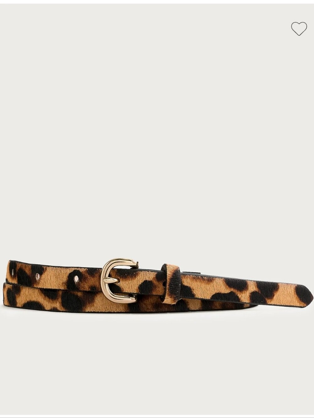 J. Crew Skinny Calf Hair belt in Leopard - black, tan
